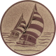 Aluminum emblem embossed bronze 50mm - Sailing