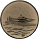 Aluminum emblem embossed bronze 25mm - speedboat