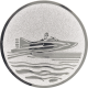Alu emblem embossed silver 50mm - speedboat