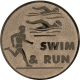 Bronze embossed aluminum emblem 25mm - Swim & Run