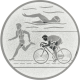Emblème en aluminium gaufré argent 25mm - Triathlon