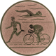 Emblème en aluminium gaufré bronze 25mm - Triathlon
