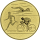 Aluemblem geprägt gold 50mm - Triathlon