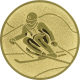 Aluemblem geprägt gold 25mm - Ski-Abfahrt