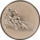 Aluemblem geprägt bronze 25mm - Ski-Abfahrt 3D