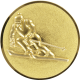 Alu emblem embossed gold 50mm - ski descent 3D