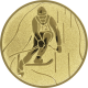 Gold embossed aluminum emblem 25mm - Ski slalom