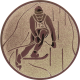 Aluemblem geprägt bronze 25mm - Ski-Slalom