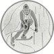 Silver embossed aluminum emblem 50mm - Ski slalom