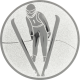 Alu emblem embossed silver 25mm - ski jumping