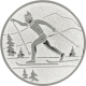 Aluemblem geprägt silber 25mm - Ski-Langlauf klassisch