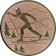 Aluemblem geprägt bronze 25mm - Ski-Langlauf klassisch