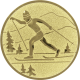 Emblème en aluminium gaufré or 50mm - Ski de fond classique
