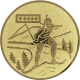 Aluminum emblem embossed gold 25mm - Biathlon