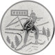 Silver embossed aluminum emblem 50mm - Biathlon