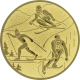 Alu emblem embossed gold 25mm - ski combination