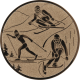 Aluemblem geprägt bronze 50mm - Ski-Kombination