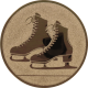 Bronze embossed aluminum emblem 50mm - Ice skates