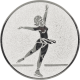 Aluemblem geprägt silber 25mm - Eiskunstläuferin