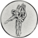 Emblème en aluminium gaufré argent 25mm - couple de danseurs sur glace