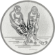 Emblème en aluminium argenté 50mm - Hockey sur glace