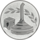 Emblème en aluminium gaufré argent 25mm - Eisstockschießen