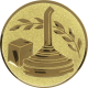 Gold embossed aluminum emblem 50mm - Curling