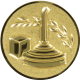 Alu emblem embossed gold 25mm - curling 3D