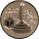 Alu emblem embossed bronze 25mm - curling 3D