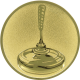 Alu emblem embossed gold 25mm - curling stone