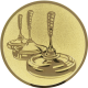 Alu emblem embossed gold 25mm - curling stone set of 3