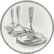 Alu emblem embossed silver 25mm - ice stick set of 3