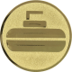 Embossed gold aluminum emblem 50mm - Curling