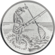 Alu emblem embossed silver 25mm - Angler