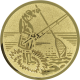 Aluemblem geprägt gold 50mm - Angler