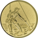 Aluminum emblem embossed gold 25mm - Angler in the water