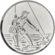 Silver embossed aluminum emblem 25mm - Angler in the water