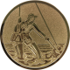 Bronze embossed aluminum emblem 25mm - Angler in the water