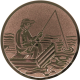 Aluemblem geprägt bronze 25mm - Angler im Boot