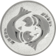 Alu emblem embossed silver 50mm - fish