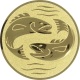 Aluminum emblem embossed gold 25mm - Pike