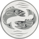 Emblème en aluminium gaufré argent 25mm - Brochets