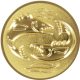 Aluminum emblem embossed gold 50mm - Pike 3D