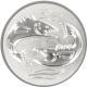 Emblème en aluminium gaufré argent 50mm - Brochets 3D