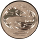 Emblème en aluminium gaufré bronze 50mm - Brochets 3D