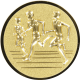 Aluemblem geprägt gold 25mm - Läufergruppe 3D