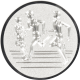 Alu emblem embossed silver 25mm - runner group 3D