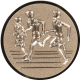 Emblème en aluminium gaufré bronze 50mm - Groupe de coureurs 3D