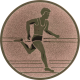 Aluminum emblem embossed bronze 25mm - running men
