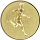 Alu emblem embossed gold 25mm - running men 3D